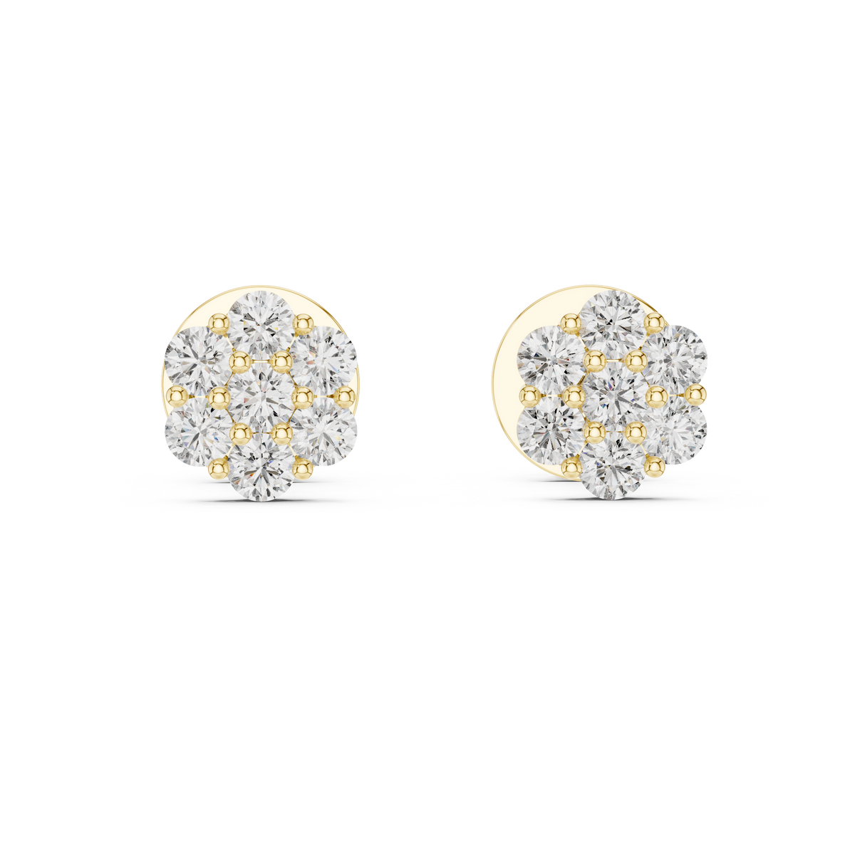 Floral Cluster Lab-Grown Diamond Stud Earrings