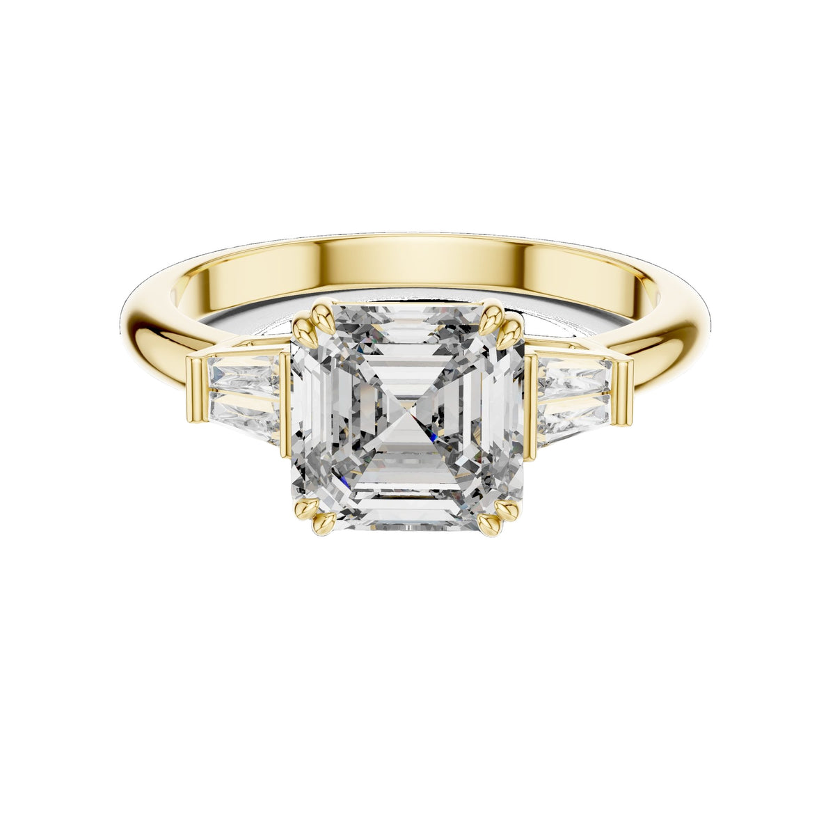 Lab-Grown Diamond Ring LR-0052 in yellow metal