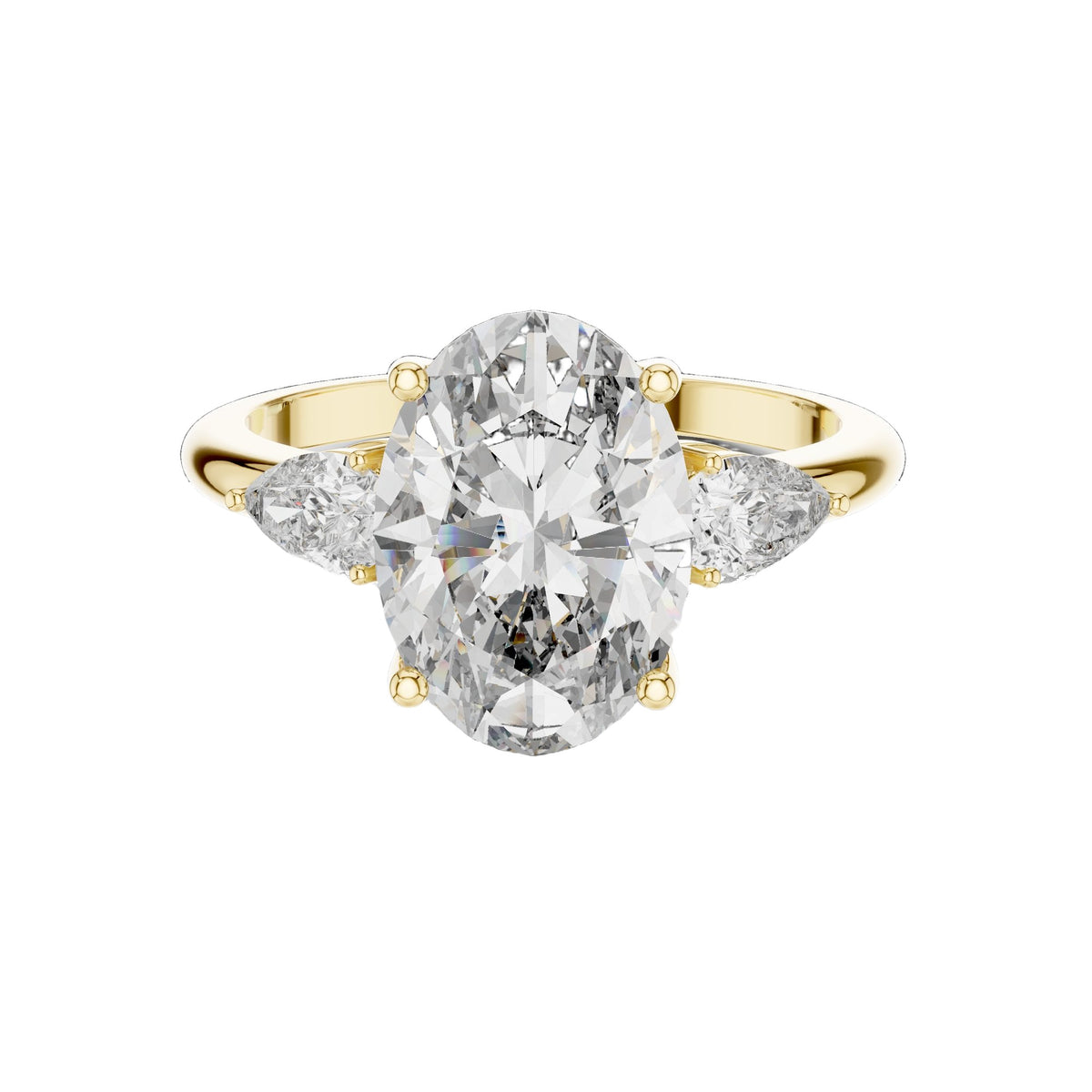 Lab-Grown Diamond Ring LR-0054 in yellow metal