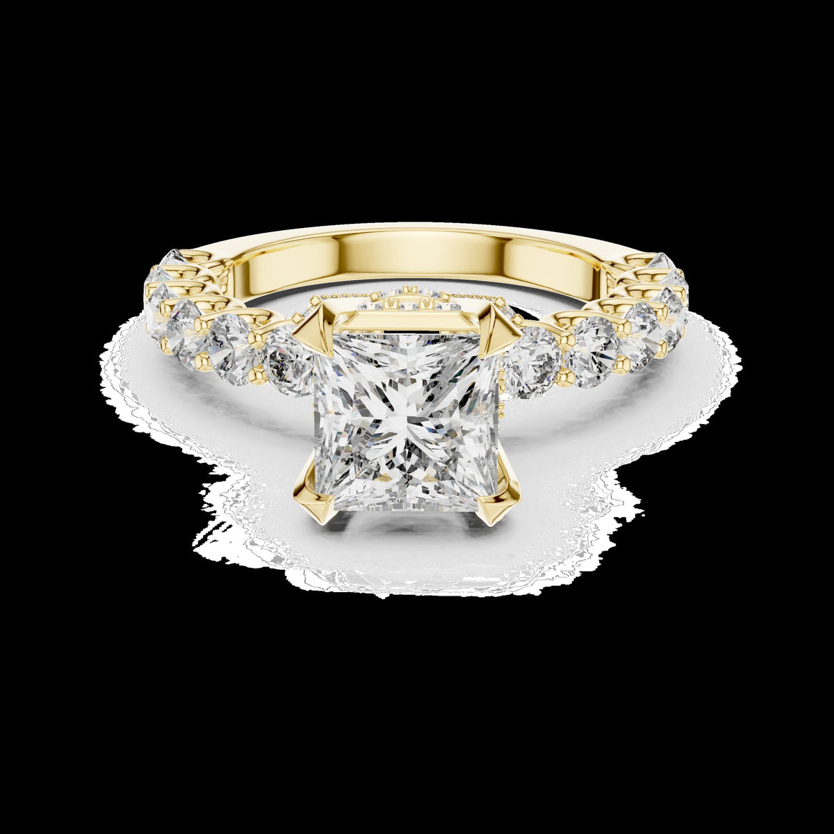 Lab-Grown Diamond Ring LR-0057 in yellow metal