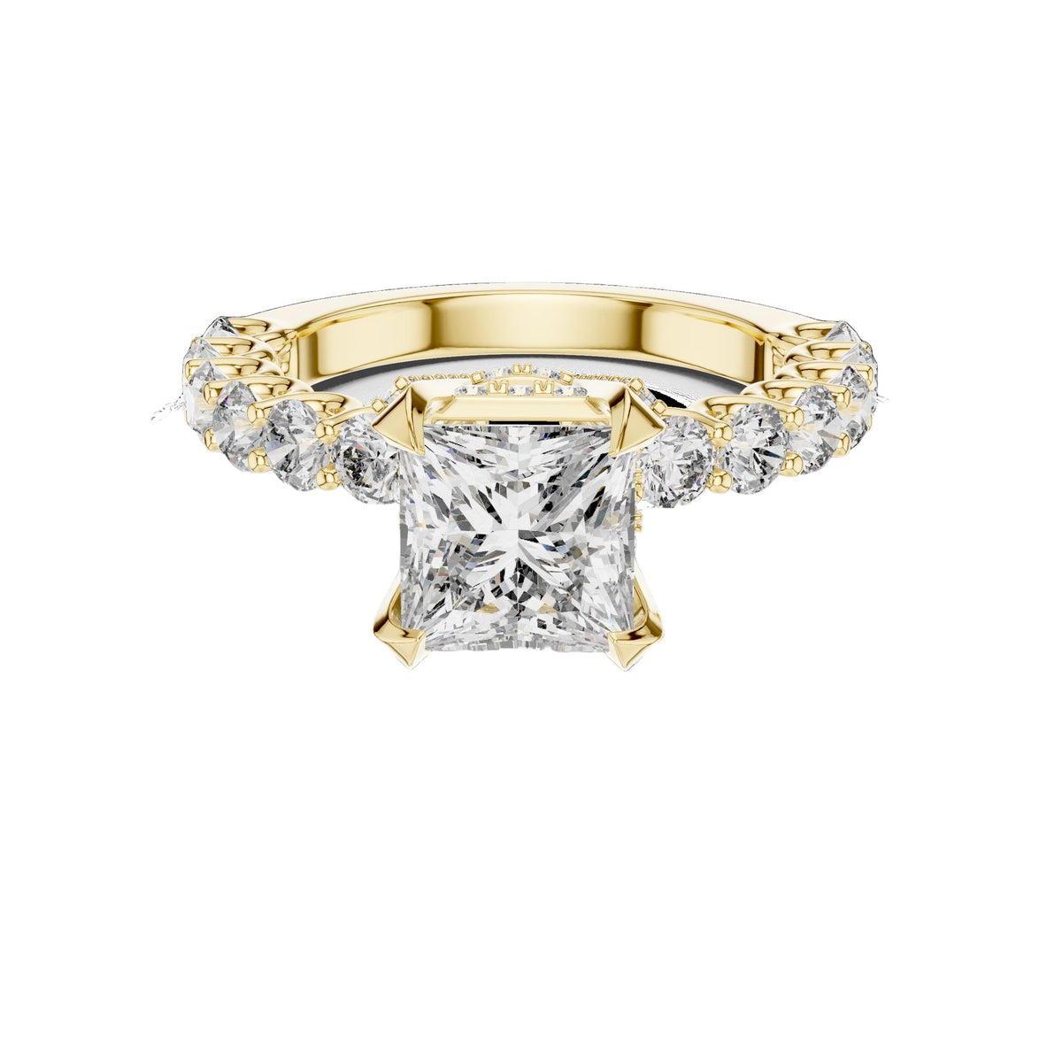 Lab-Grown Diamond Ring LR-0057 in yellow metal