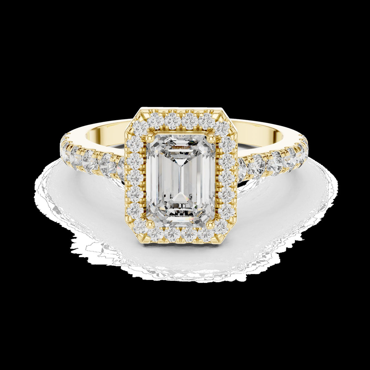 Lab-Grown Diamond Ring LR-0058 in yellow metal