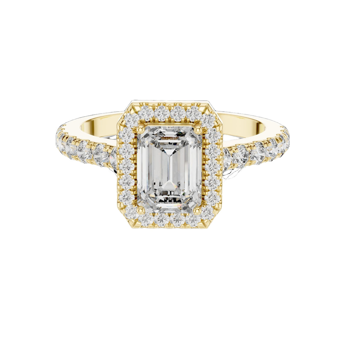 Lab-Grown Diamond Ring LR-0058 in yellow metal