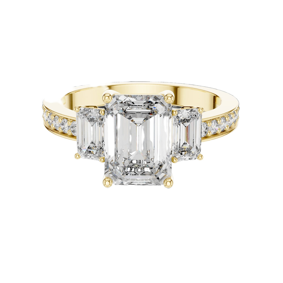 Lab-Grown Diamond Ring LR-0069 in yellow metal