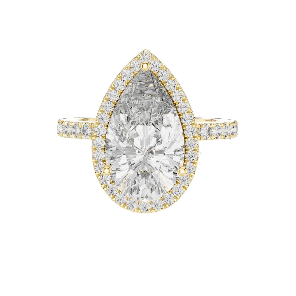 Lab-Grown Diamond Ring LR-0071 in yellow metal