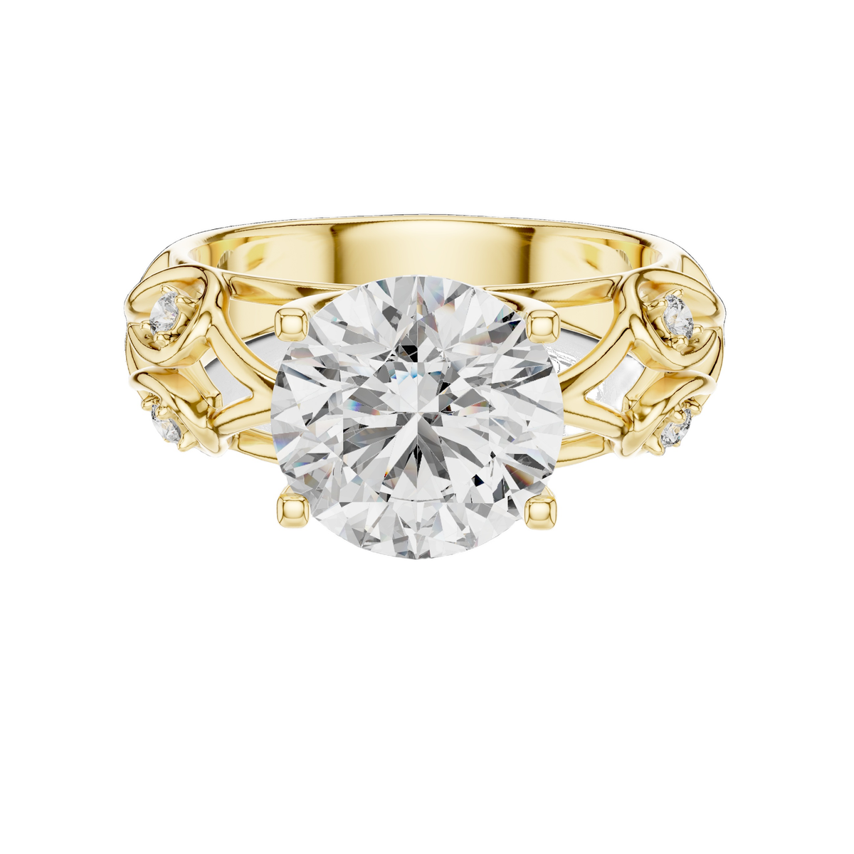 Open Scroll Lab-Grown Diamond Ring