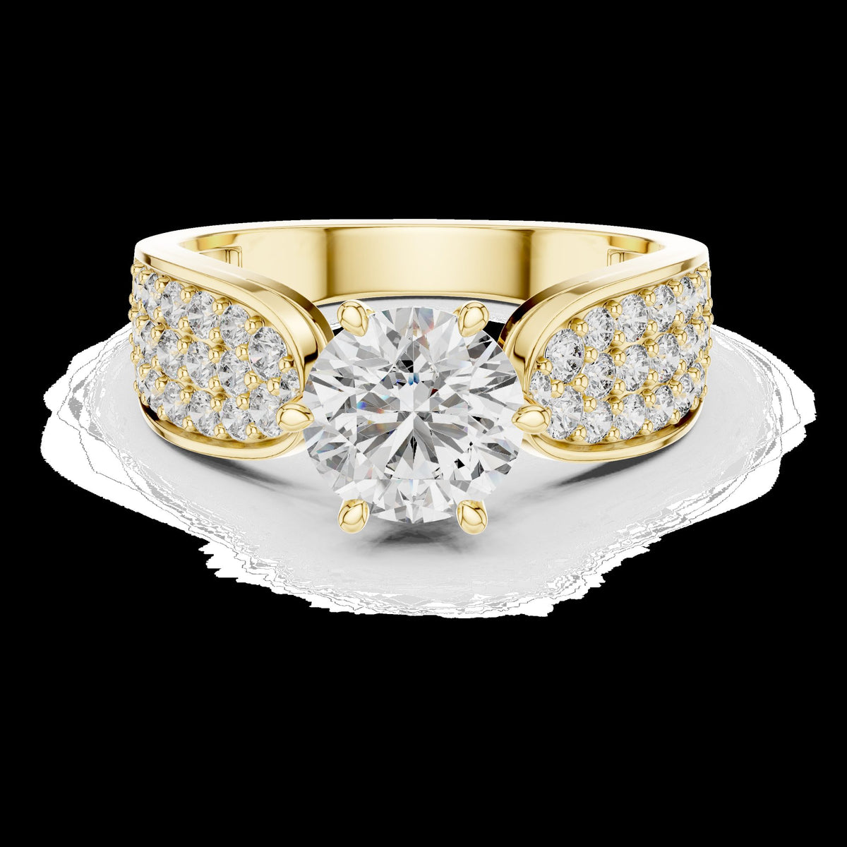 Lab-Grown Diamond Ring LR-0094 in yellow metal