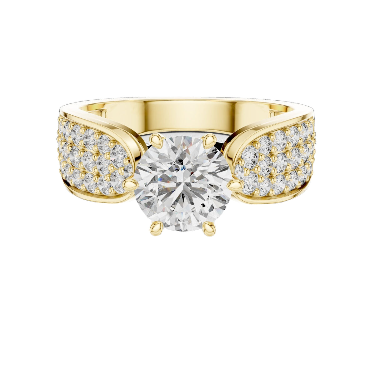 Lab-Grown Diamond Ring LR-0094 in yellow metal