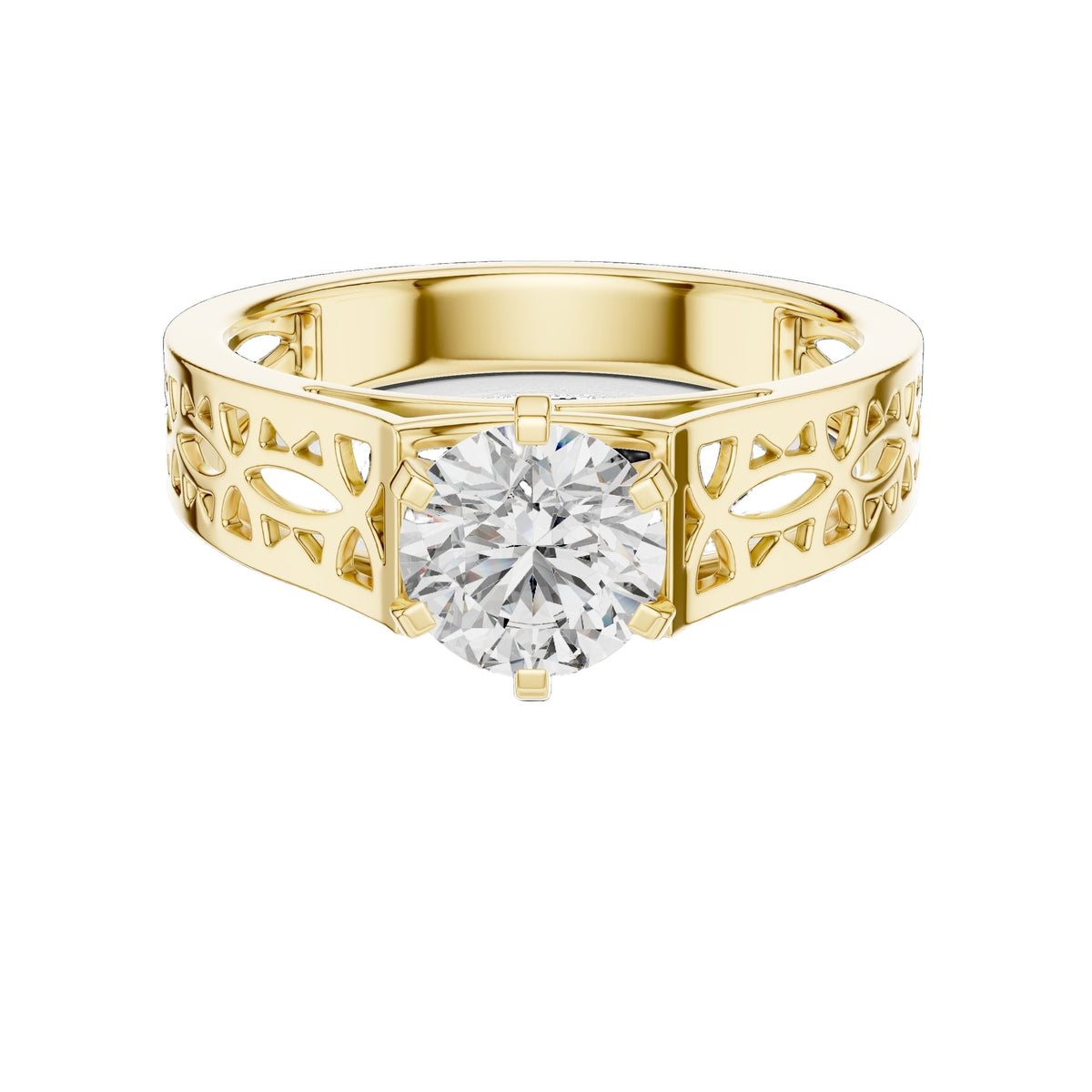 Lab-Grown Diamond Ring LR-0097 in yellow metal