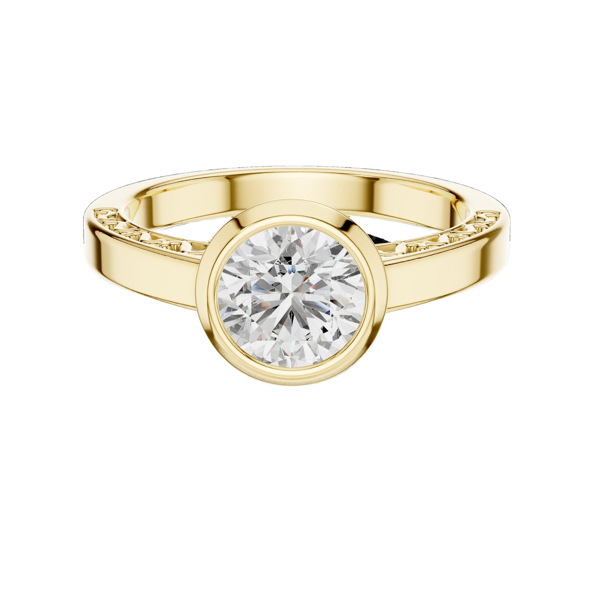 Lab-Grown Diamond Ring LR-0111 in yellow metal