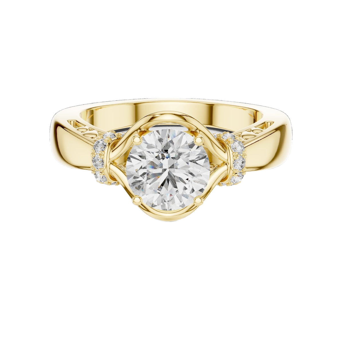 Lab-Grown Diamond Ring LR-0112 in yellow metal
