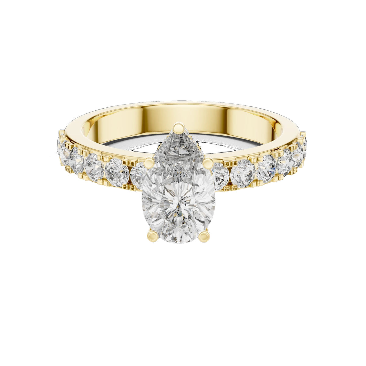 Lab-Grown Diamond Ring LR-0173 in yellow metal