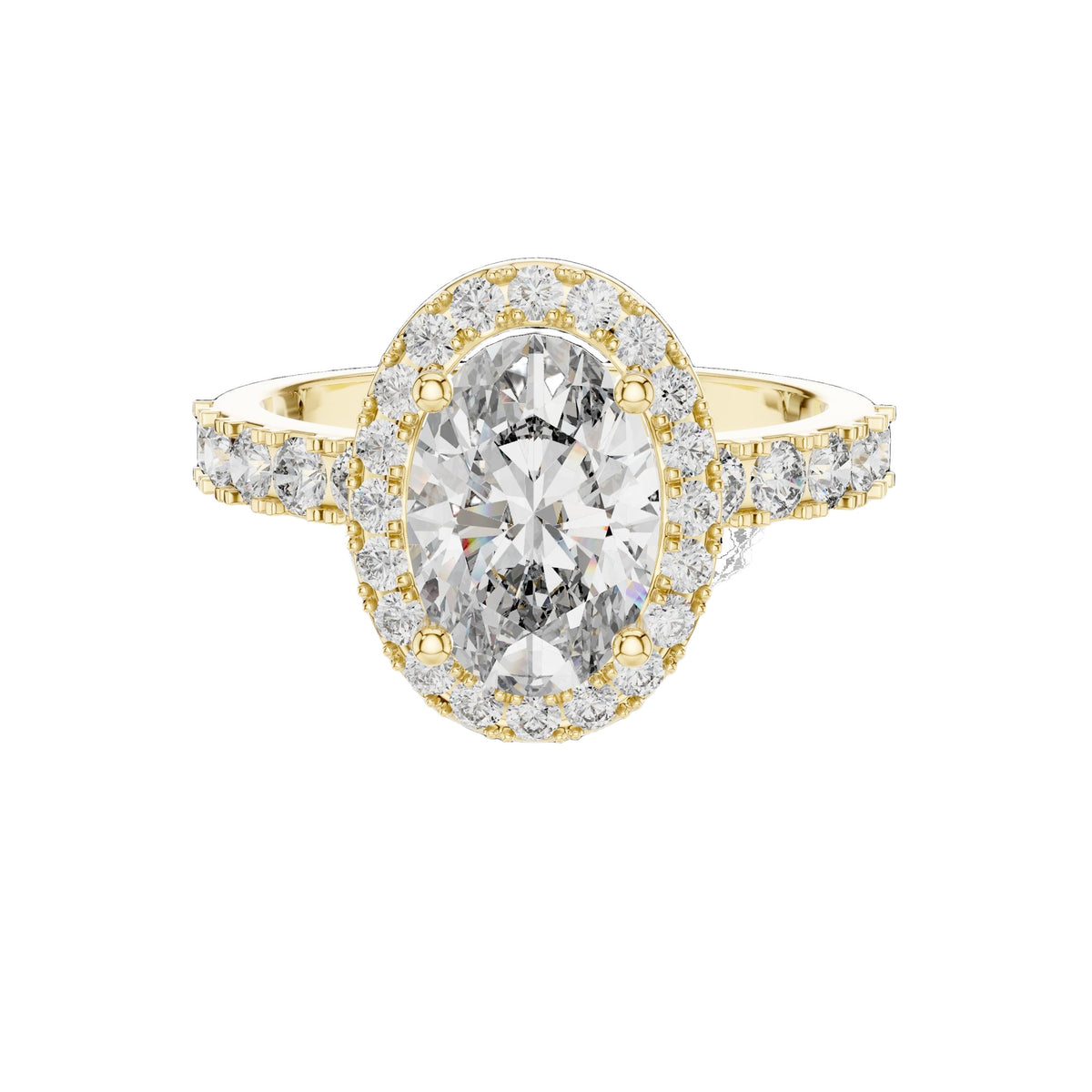 Lab-Grown Diamond Ring LR-0175 in yellow metal