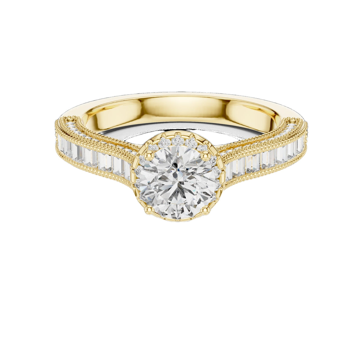 Lab-Grown Diamond Ring LR-0206 in yellow metal