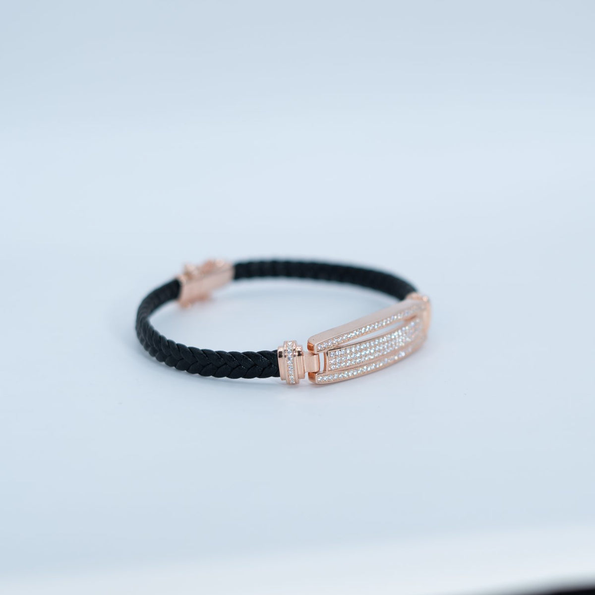 Rose Gold Bar Cord Bracelet