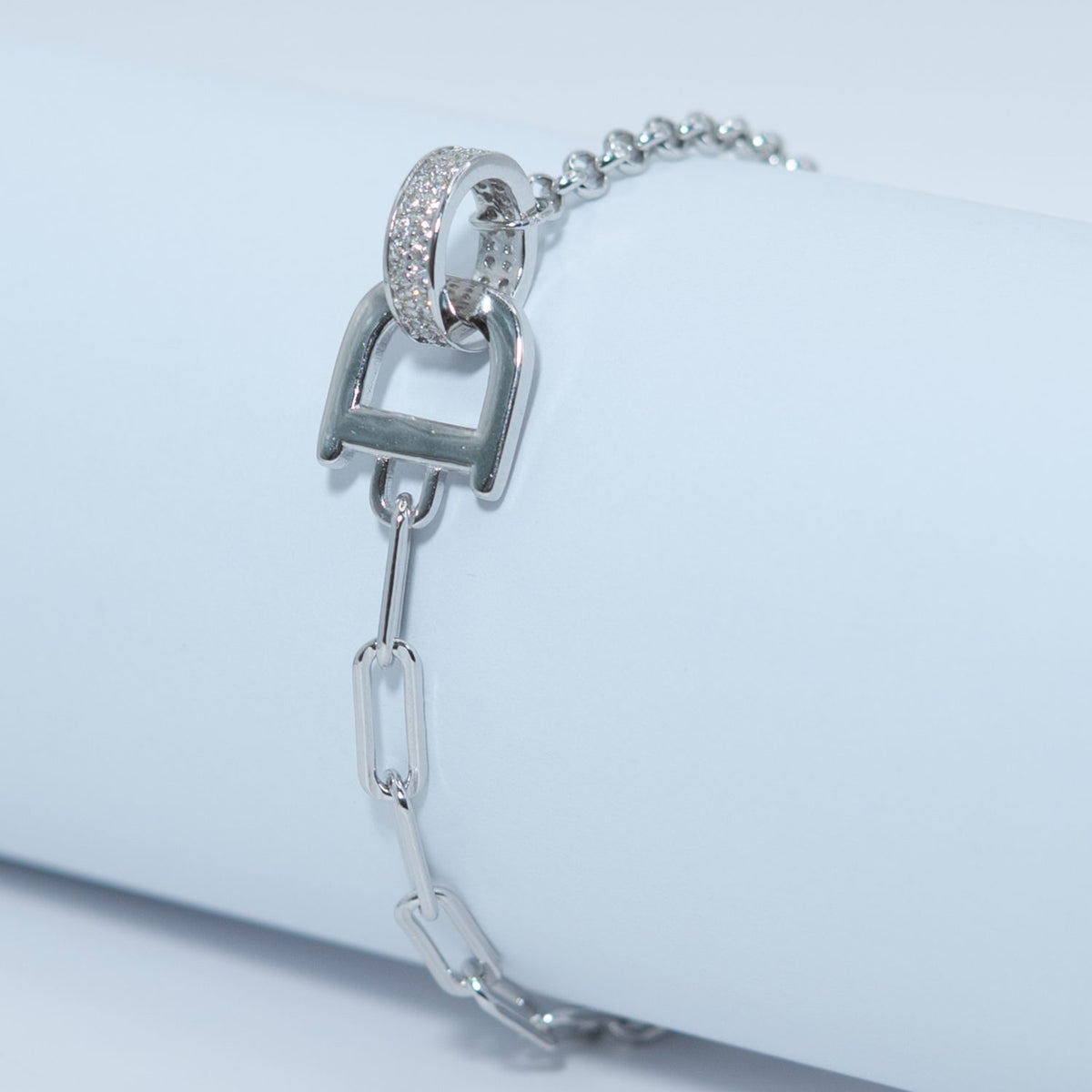 Silver Paperclip Lock Bracelet
