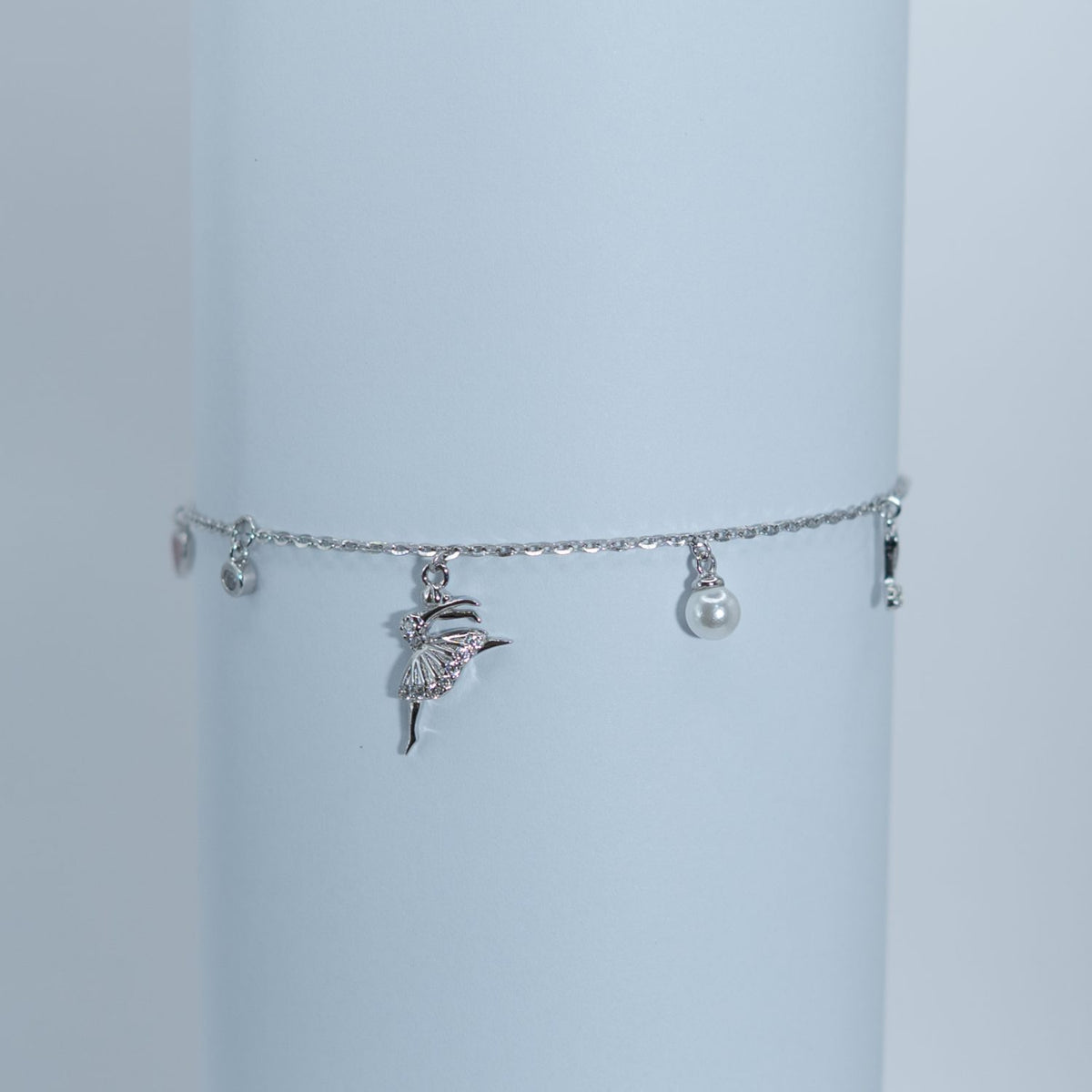 Silver Charm Dangle Bracelet