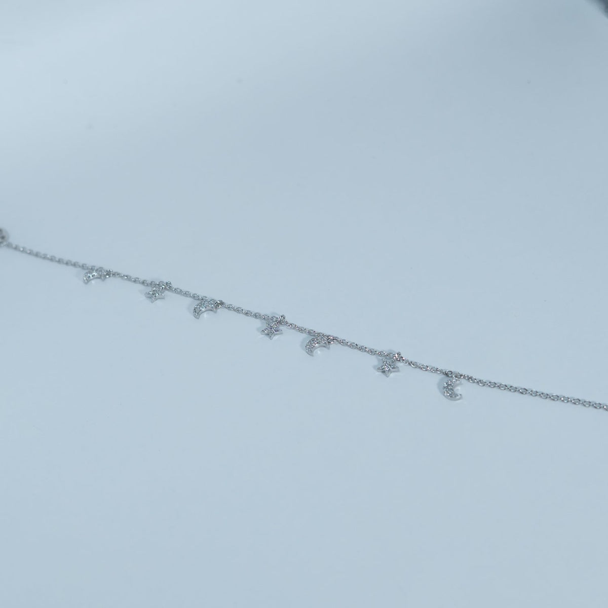Silver Dewdrop Station Bracelet
