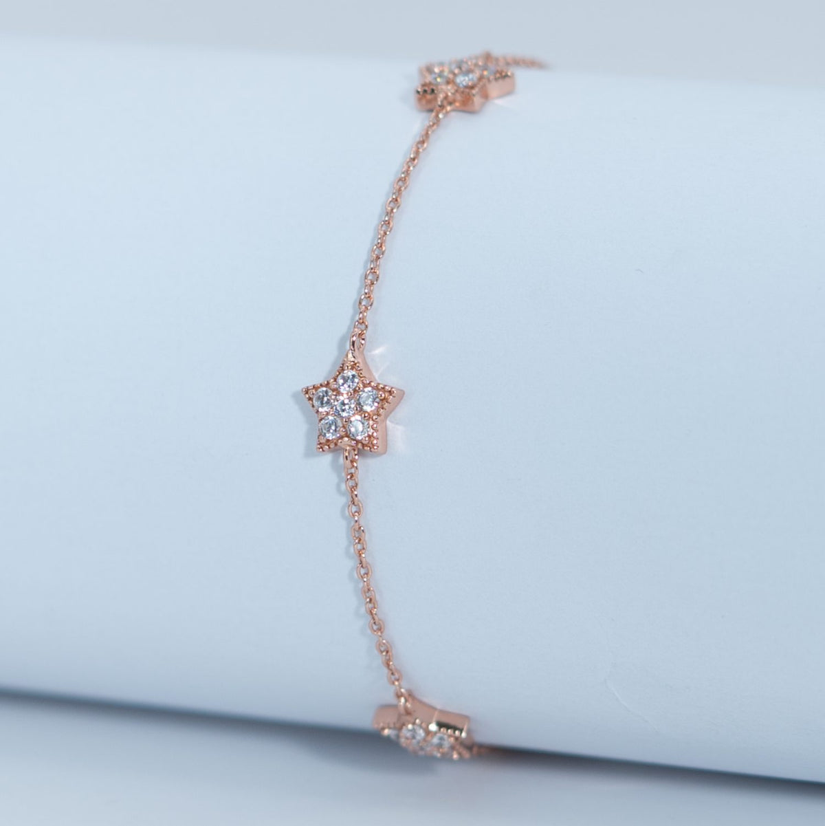 Rose Gold Blossom Station Bracelet