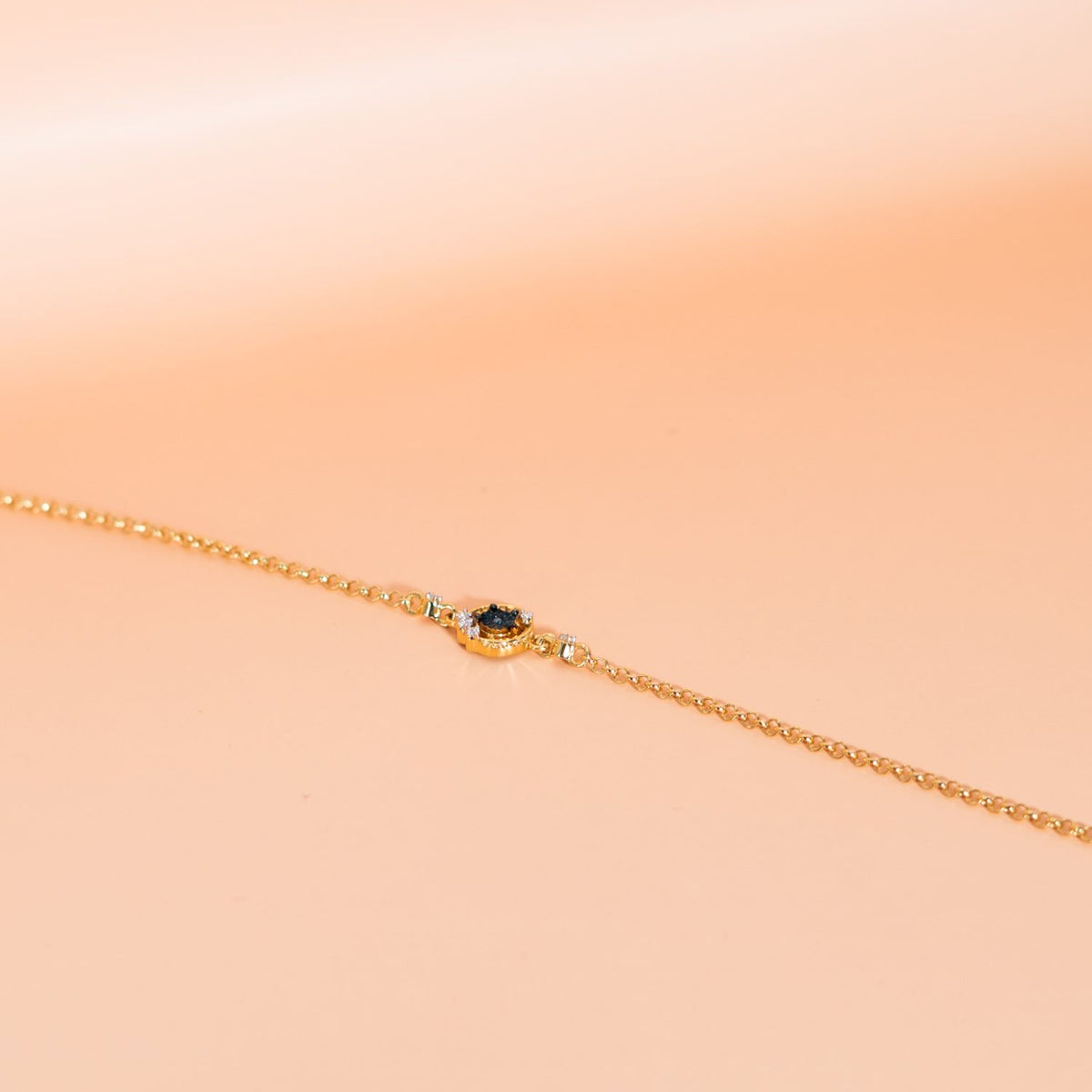 Gold Sapphire Bezel Bracelet