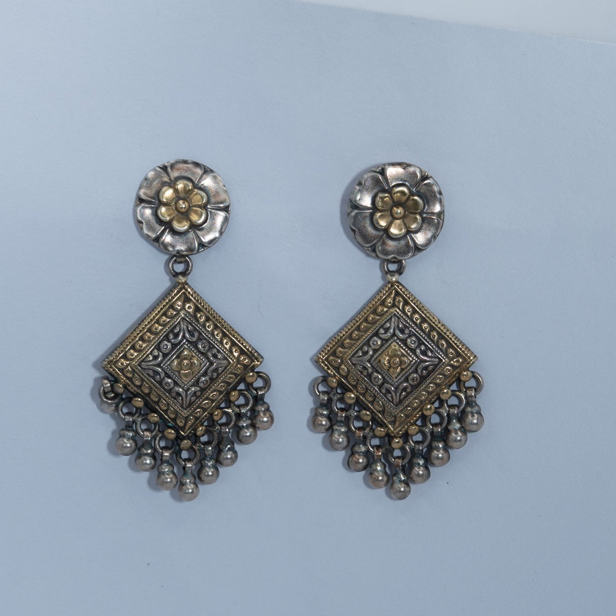 Silver Antique Chandelier Earrings