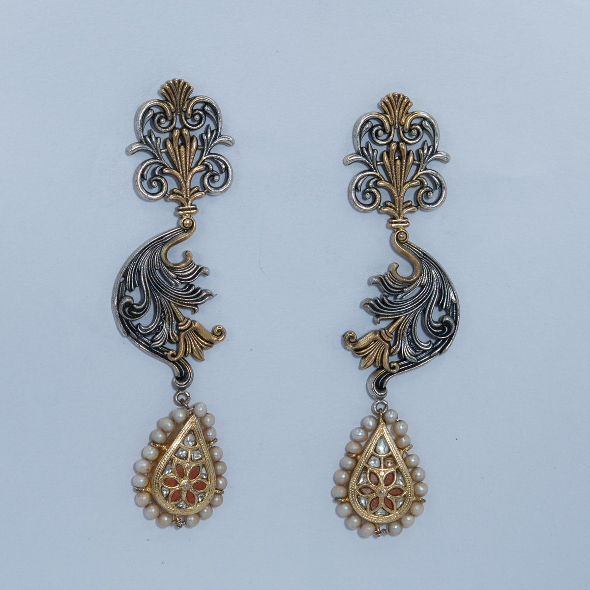 Antique Gold Filigree Drop Earrings