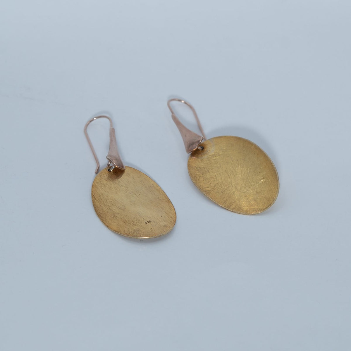 Gold Brushed Oval Earrings