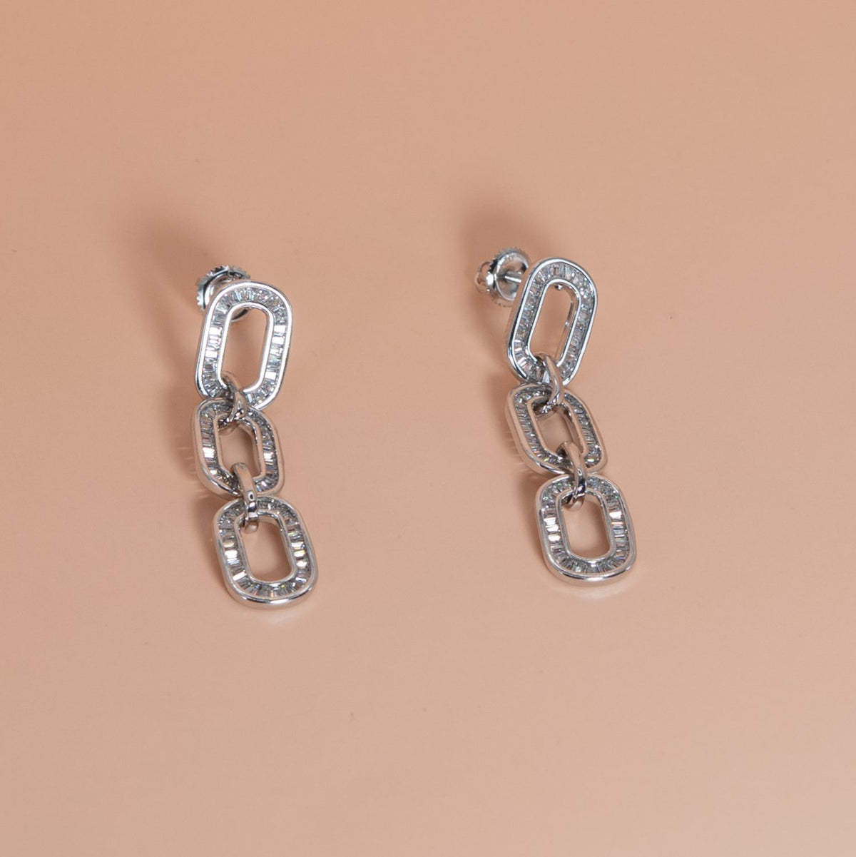 Silver Long Chain Drop Earrings