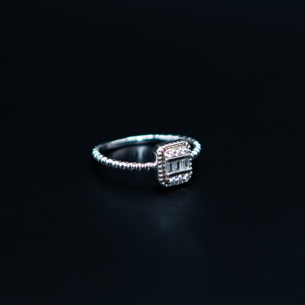 Silver Emerald-Cut Band Ring