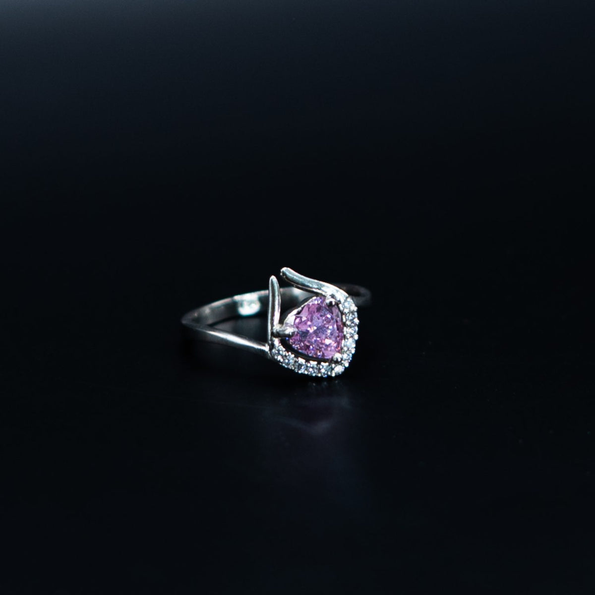 Silver Pink Princess Ring
