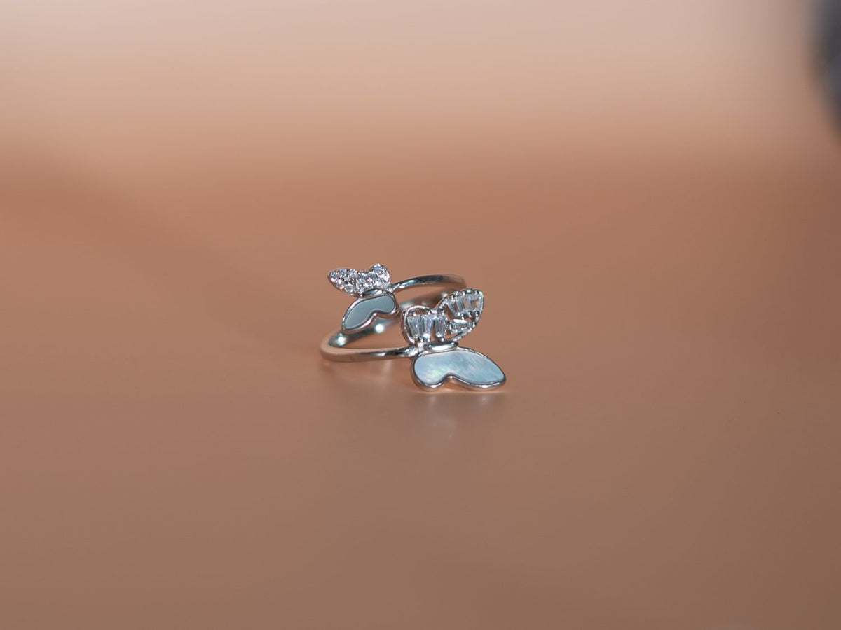 Silver Aqua Accent Ring