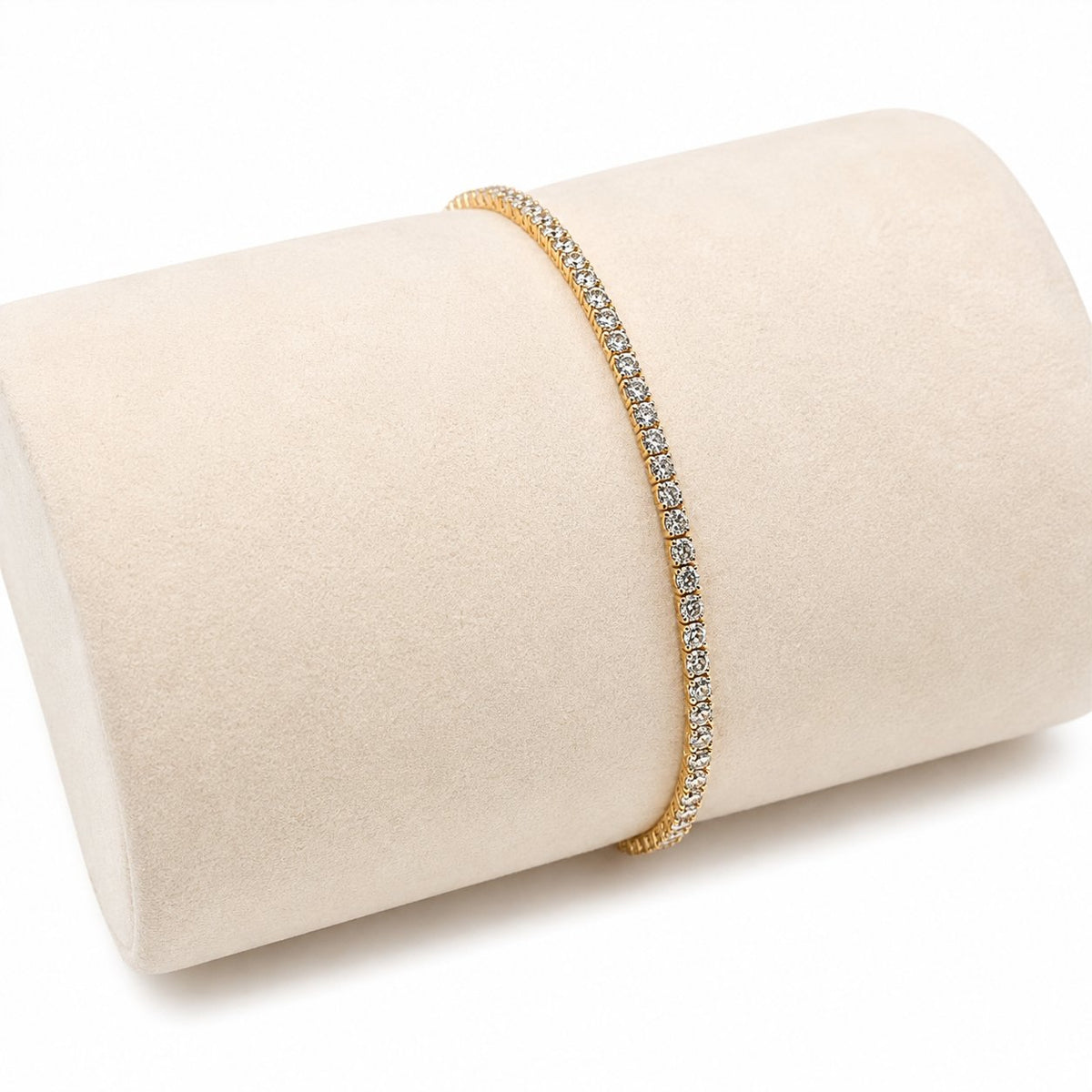 Golden Diamond Line Bracelet in 14K Gold