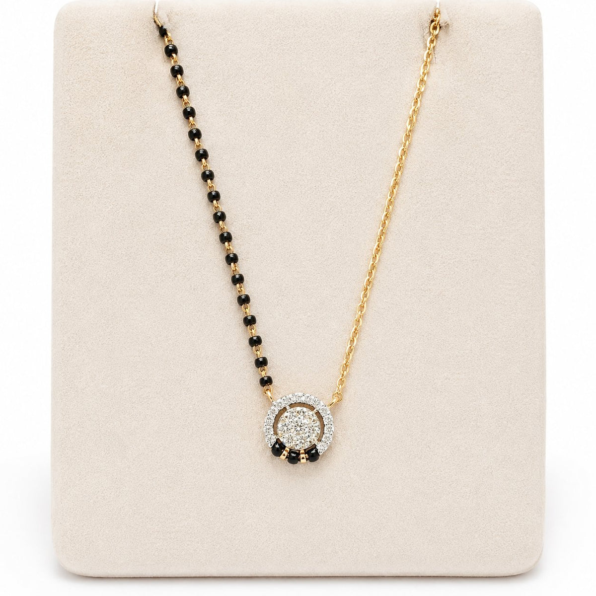 Diamond Halo Mangalsutra in 14K Gold