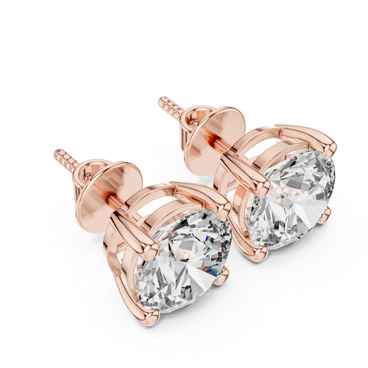 Round Solitaire Lab-Grown Diamond Stud Earrings