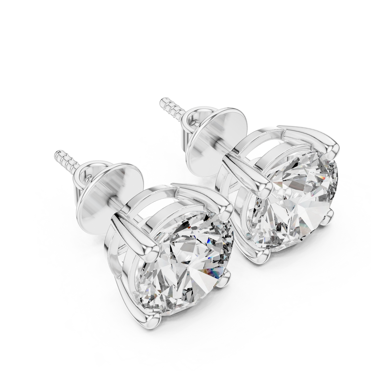 Round Solitaire Lab-Grown Diamond Stud Earrings