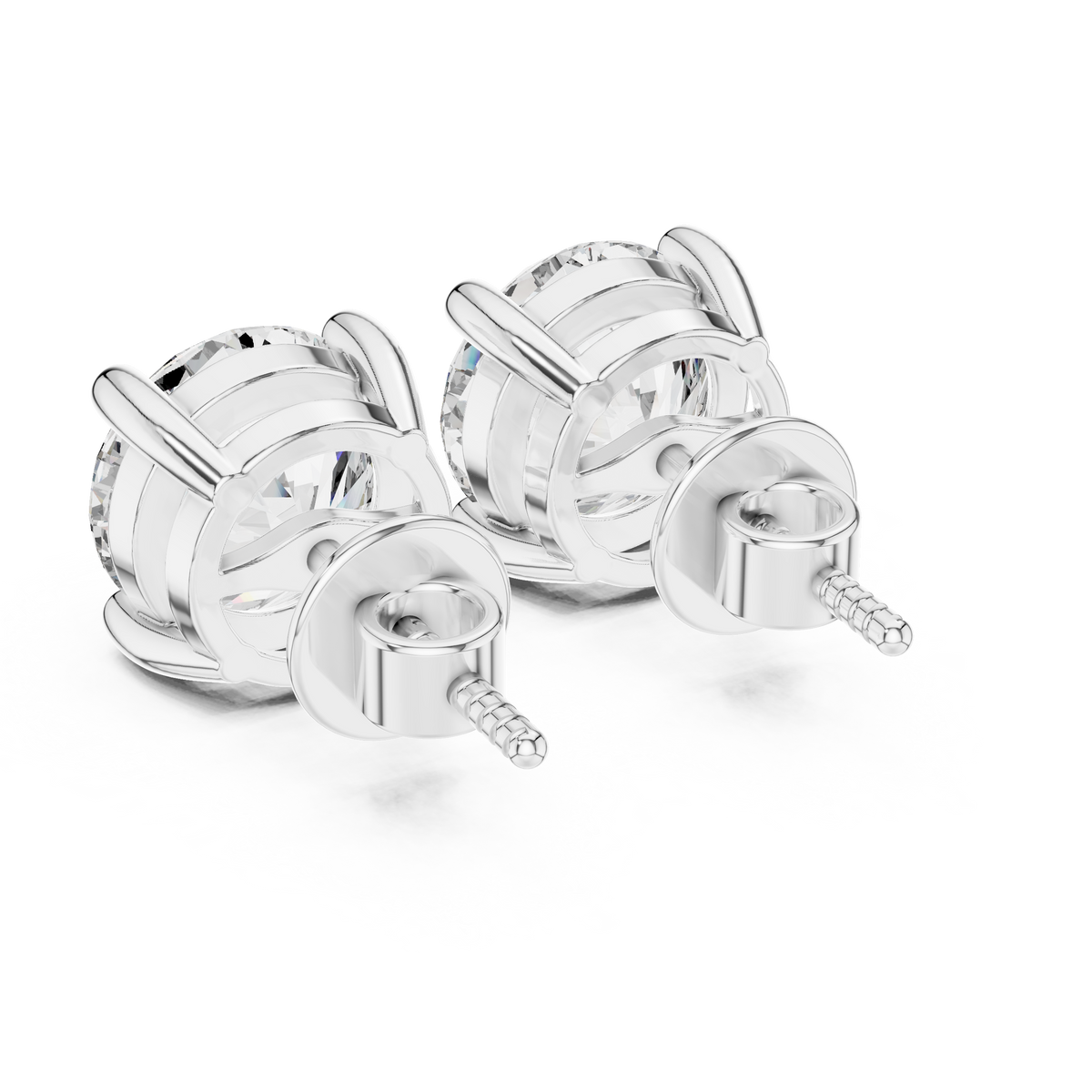 Round Solitaire Lab-Grown Diamond Stud Earrings