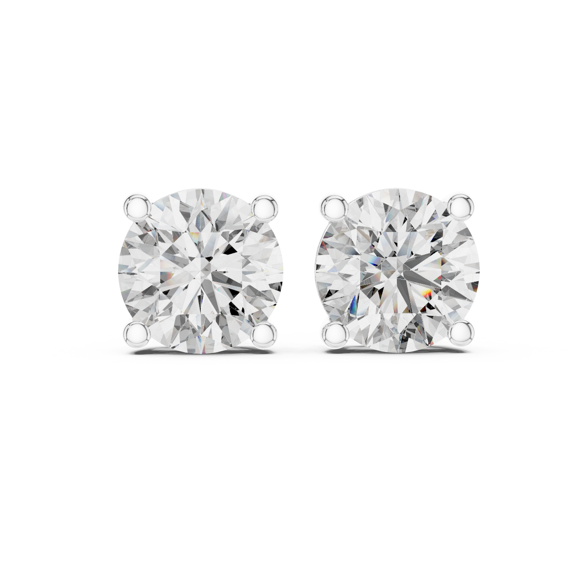 Round Solitaire Lab-Grown Diamond Stud Earrings