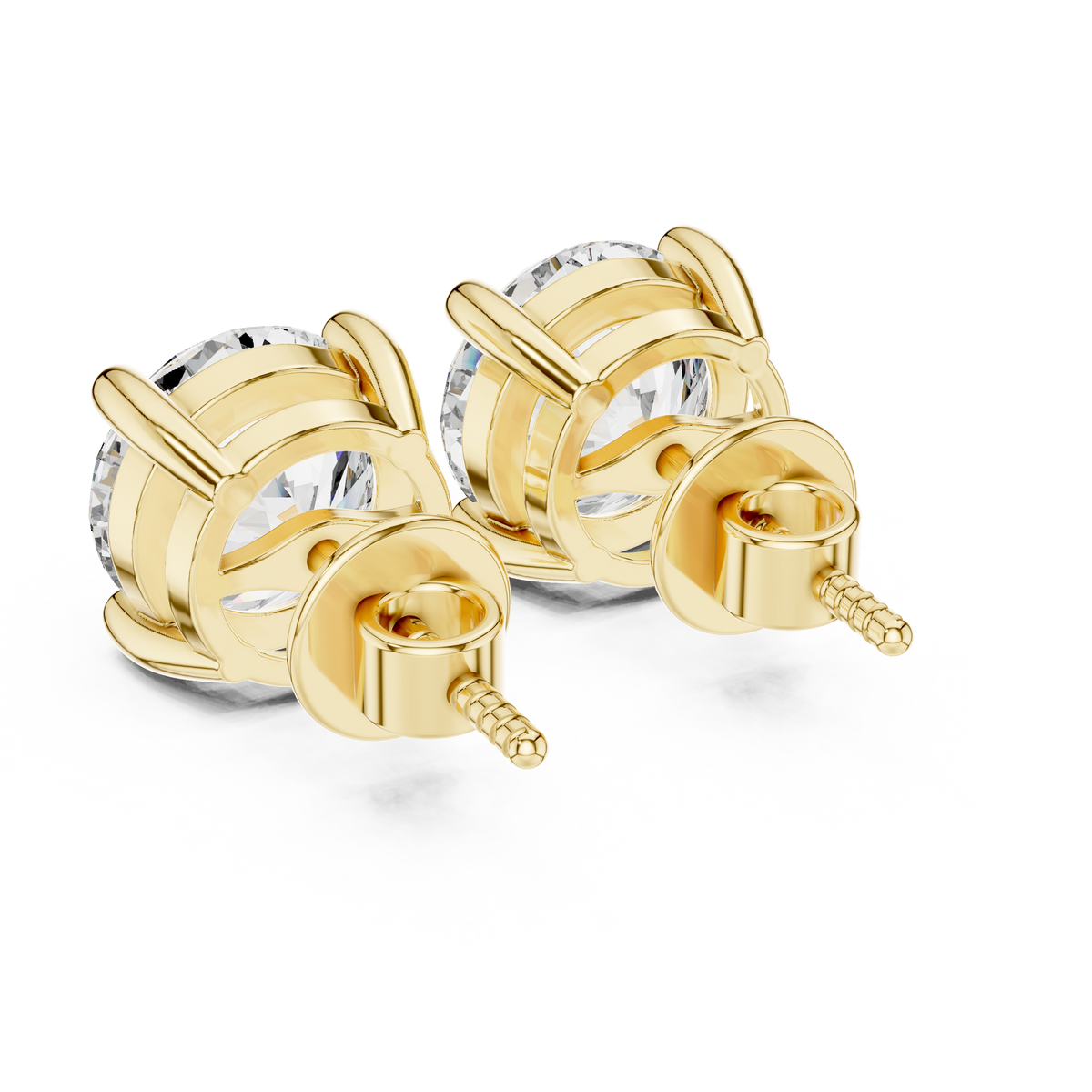 Round Solitaire Lab-Grown Diamond Stud Earrings