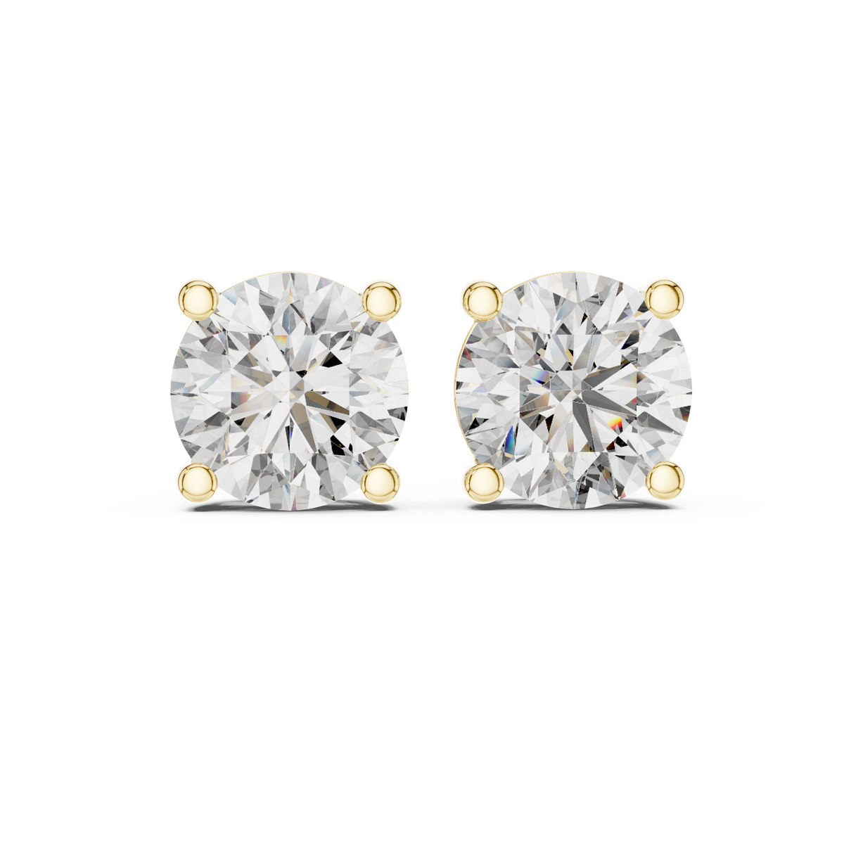 Round Solitaire Lab-Grown Diamond Stud Earrings