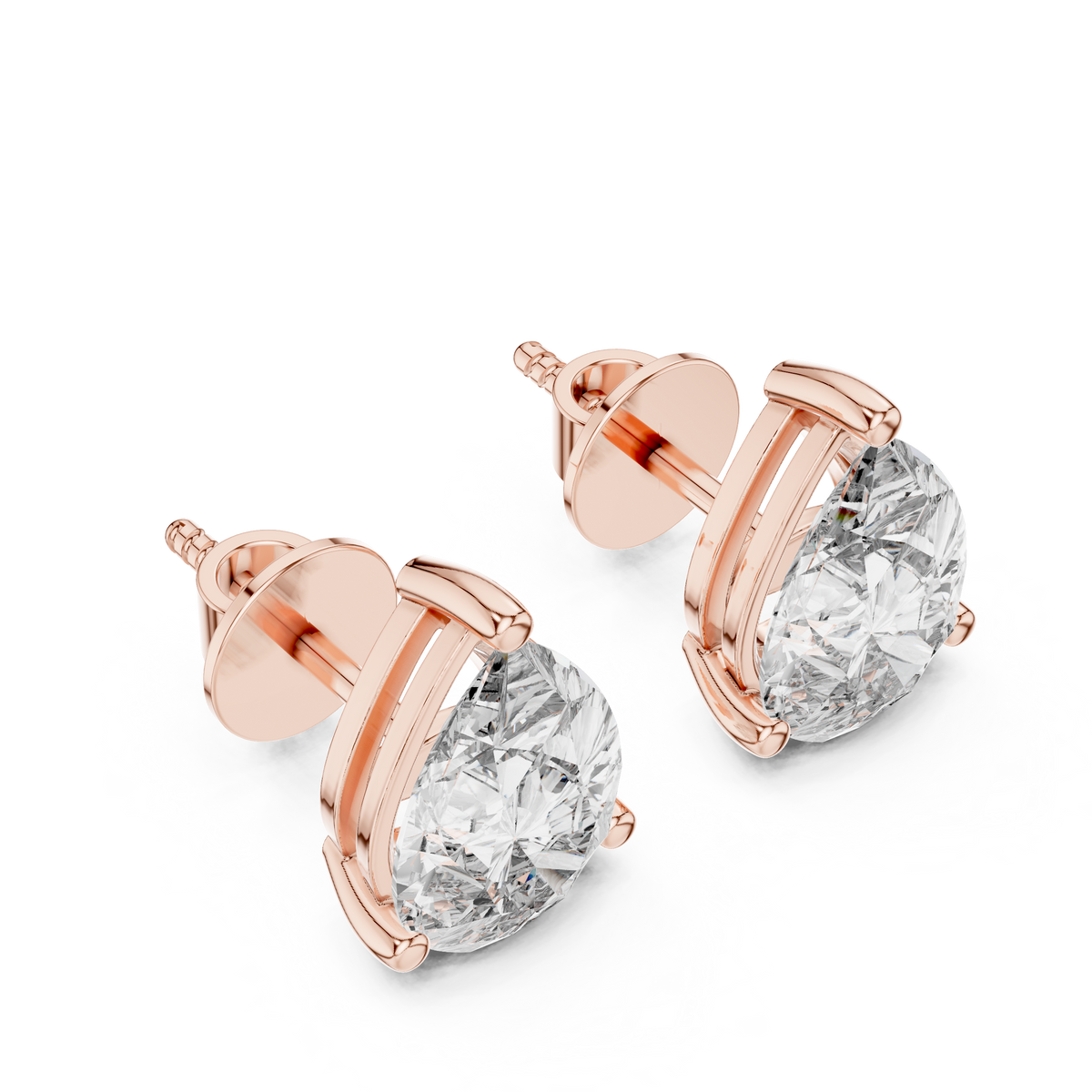 Pear Solitaire Lab-Grown Diamond Stud Earrings