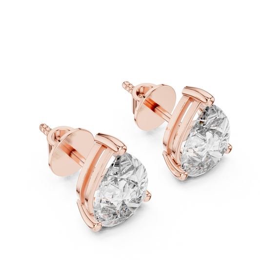 Pear Solitaire Lab-Grown Diamond Stud Earrings