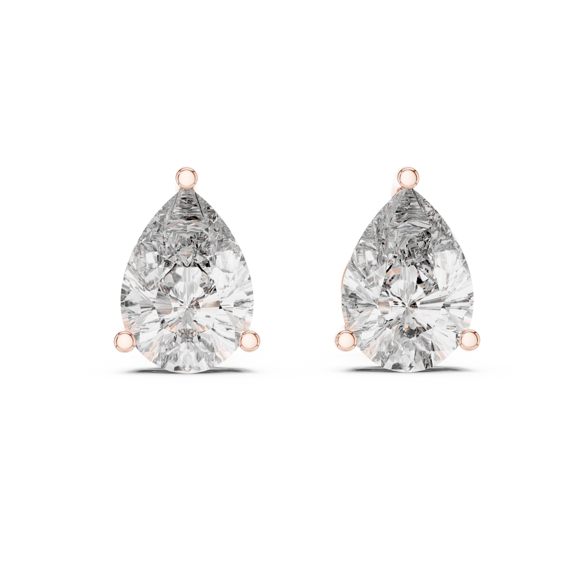 Pear Solitaire Lab-Grown Diamond Stud Earrings