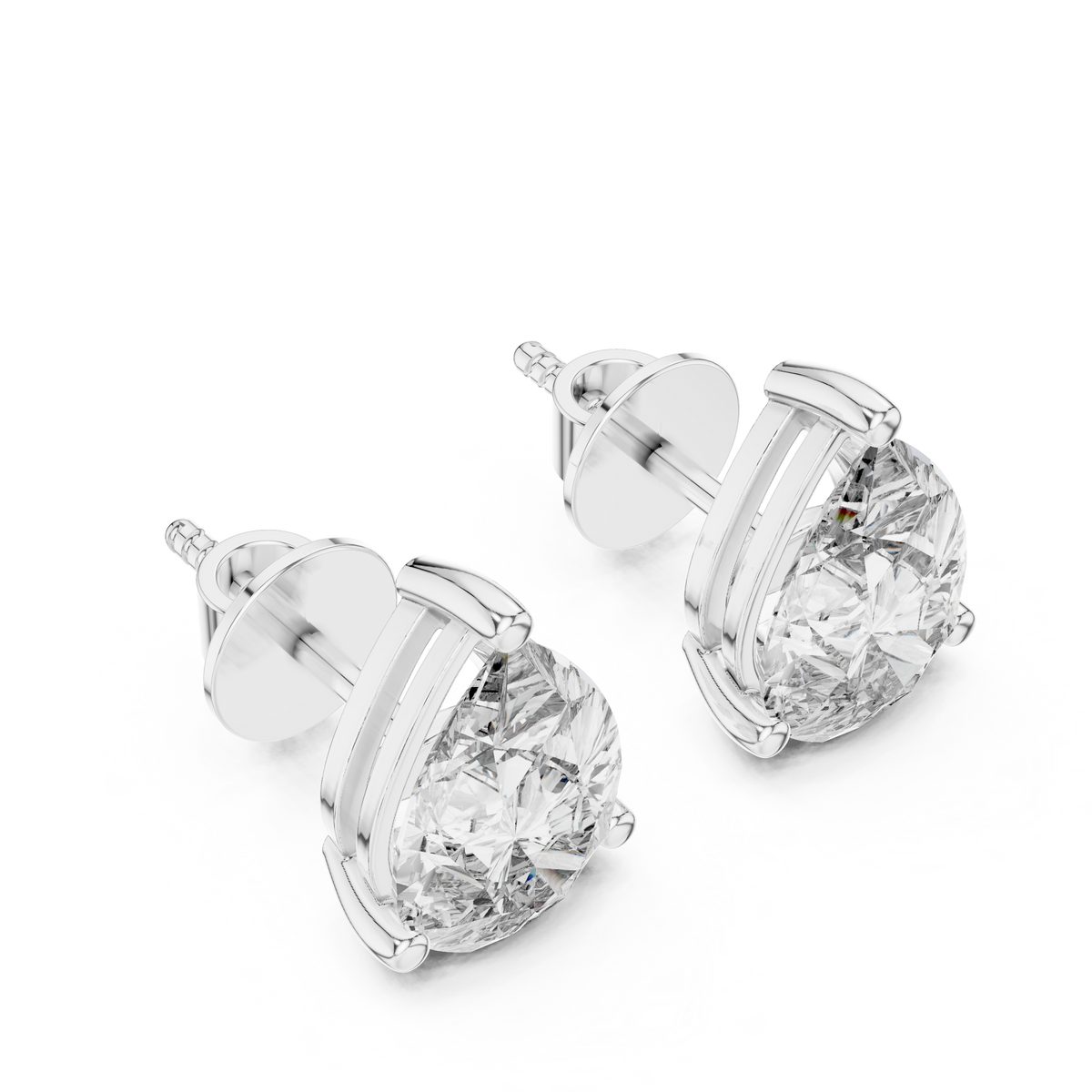 Pear Solitaire Lab-Grown Diamond Stud Earrings