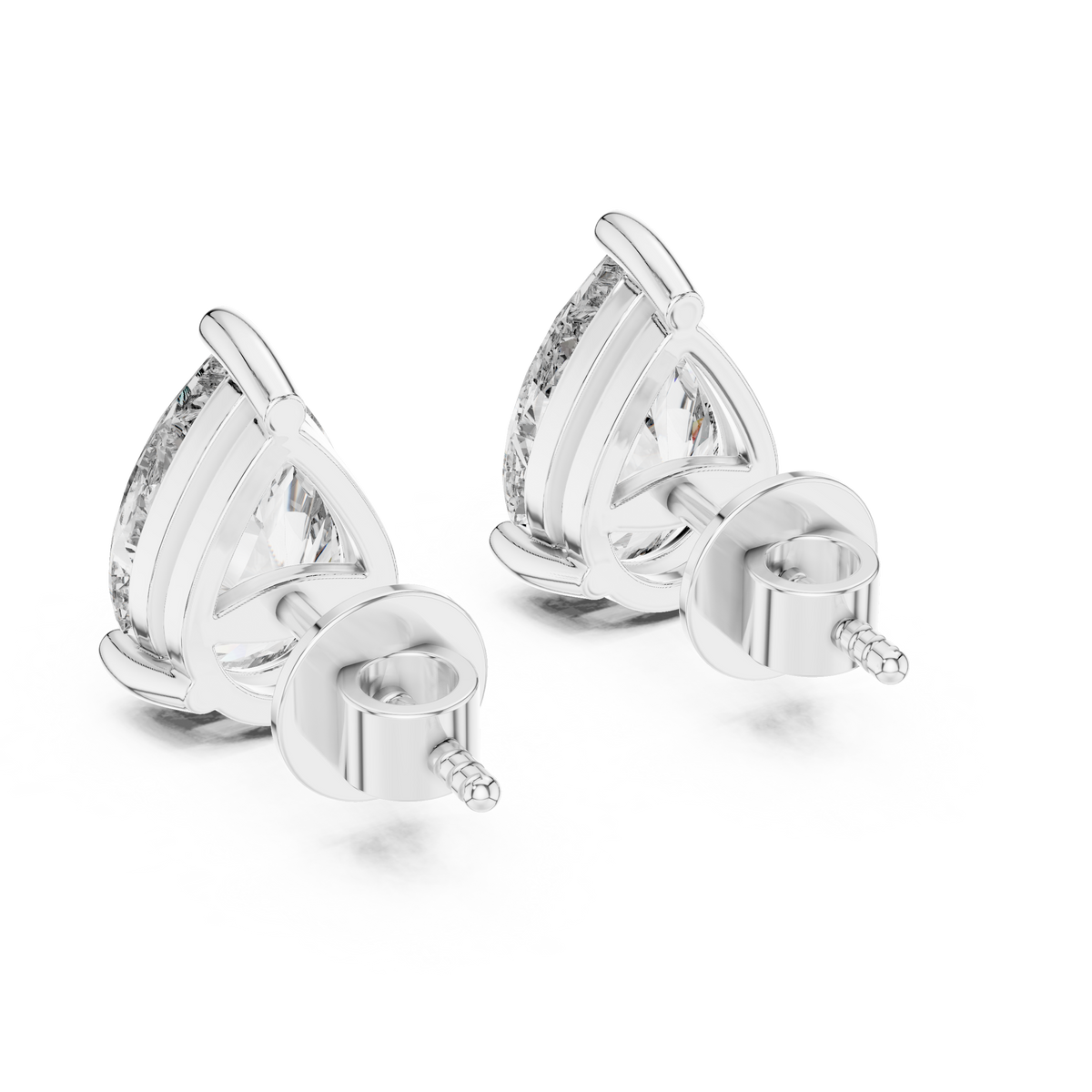 Pear Solitaire Lab-Grown Diamond Stud Earrings
