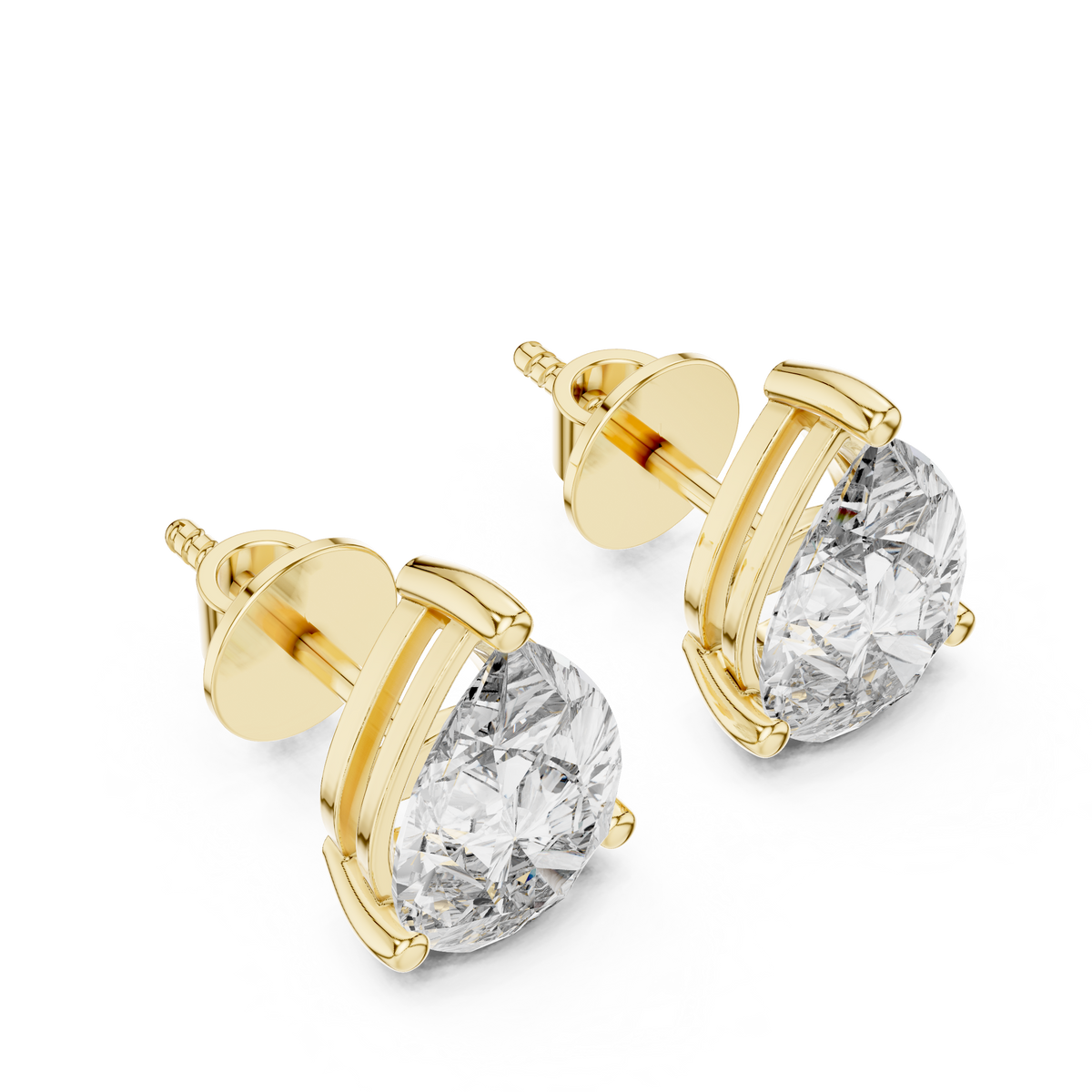 Pear Solitaire Lab-Grown Diamond Stud Earrings