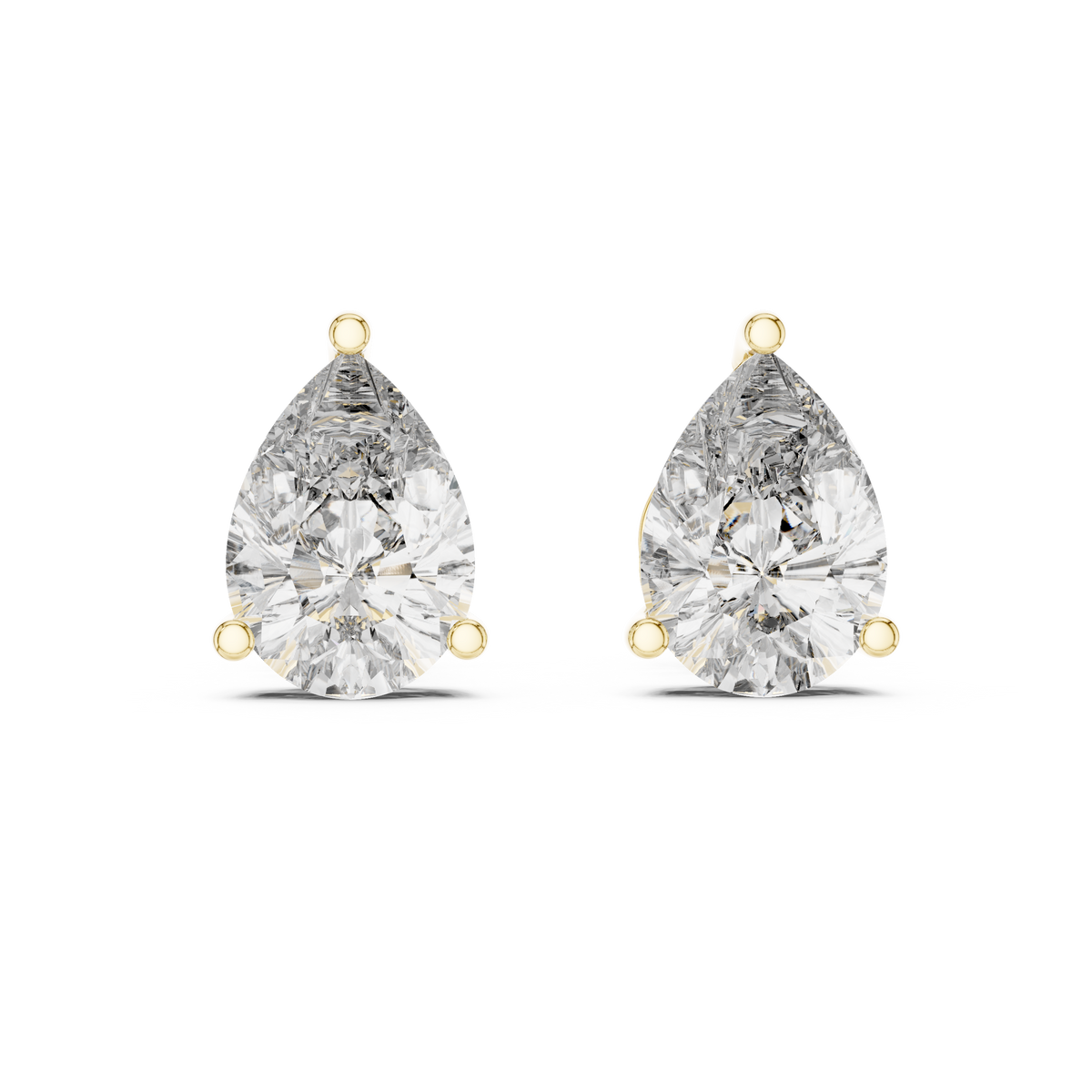Pear Solitaire Lab-Grown Diamond Stud Earrings