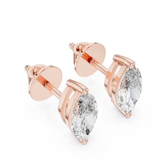 Marquise Solitaire Lab-Grown Diamond Stud Earrings