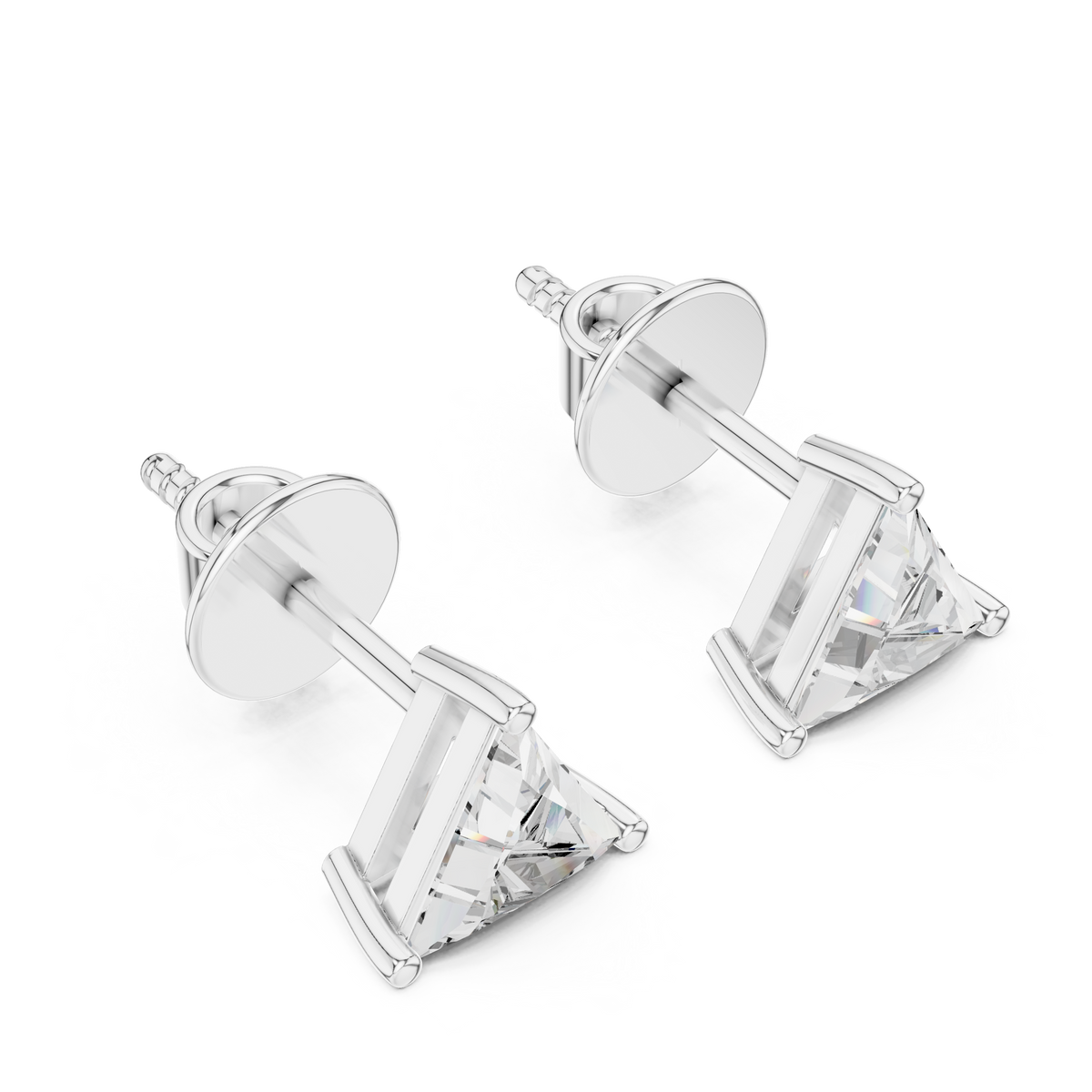 Trillion Cut Stud Earrings