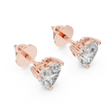 Heart Solitaire Lab-Grown Diamond Stud Earrings