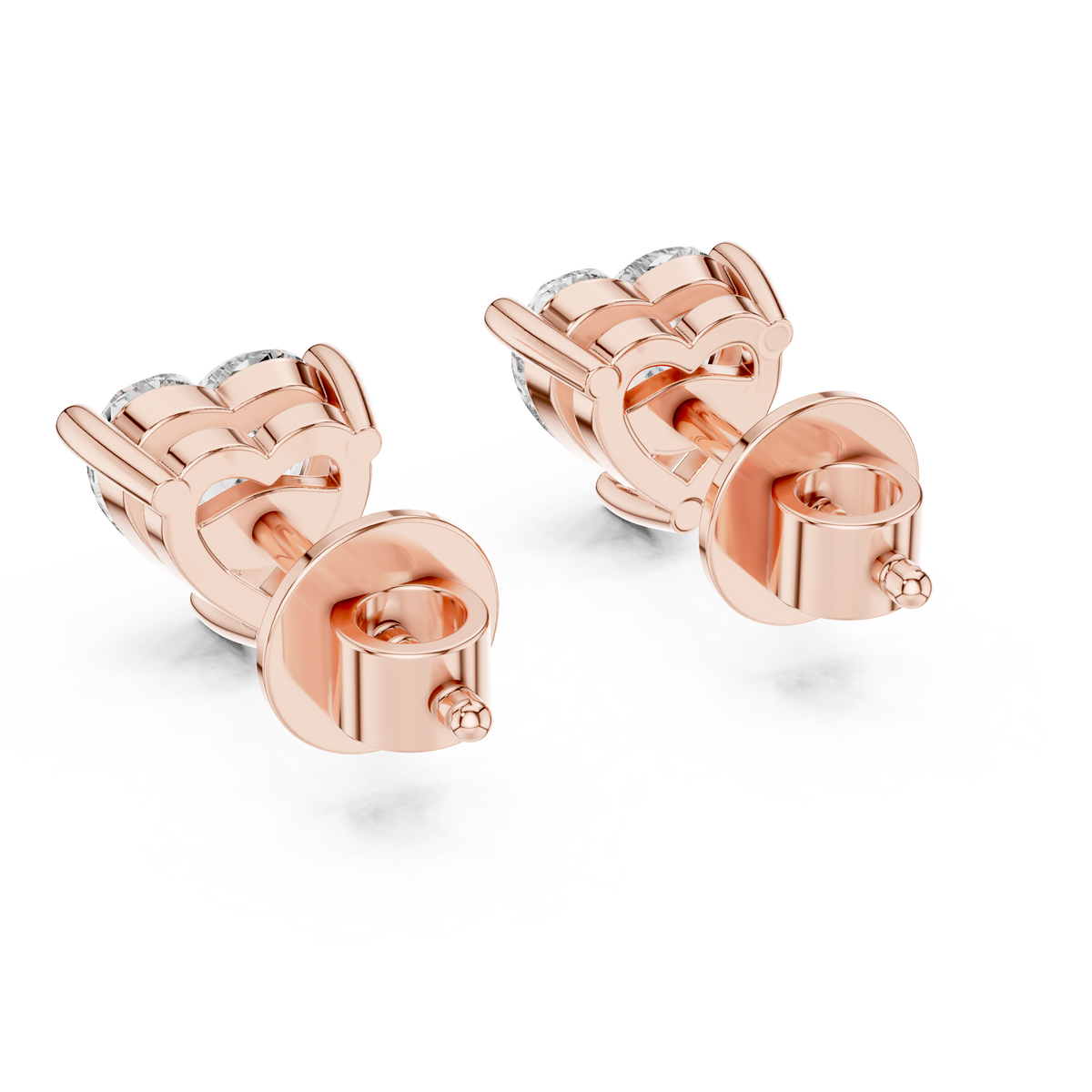 Heart Solitaire Lab-Grown Diamond Stud Earrings